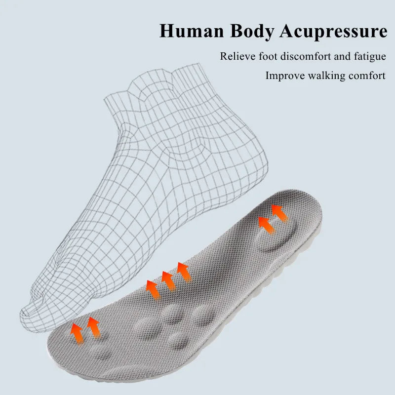 Experience Ultimate Comfort with 4D Sports Insoles – Ultra-Soft, Antibacterial, and Shock-Absorbing Arch Support!