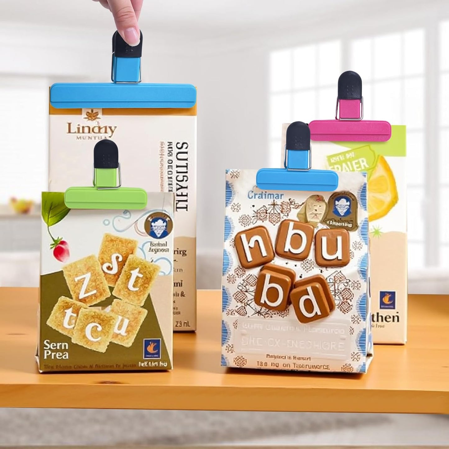 9-Pack Assorted Large Chip Bag Clips - Heavy-Duty Plastic Food Storage Seal Grips