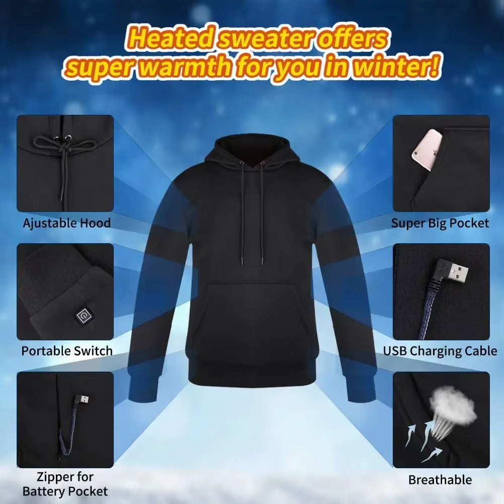 USB Heating Women's Hoodie - Vintage Gothic Long Sleeve Streetwear for Comfort and Style