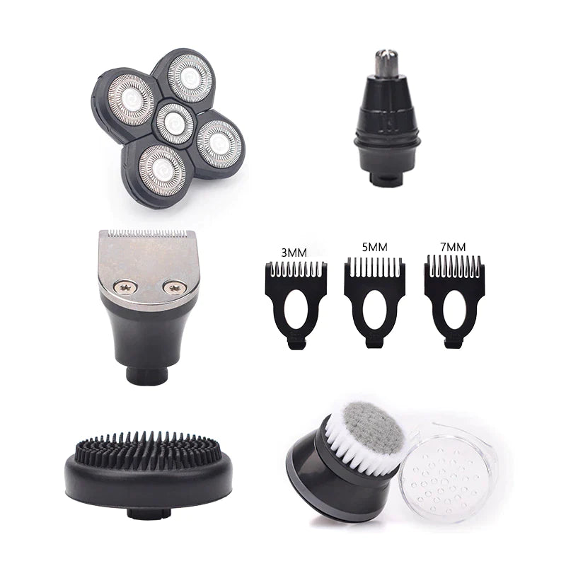 PureTrim – 5-in-1 Electric Shaver for Head, Face, Beard & Body | Full-Body Grooming Made Easy (4D Rotary, Rechargeable)