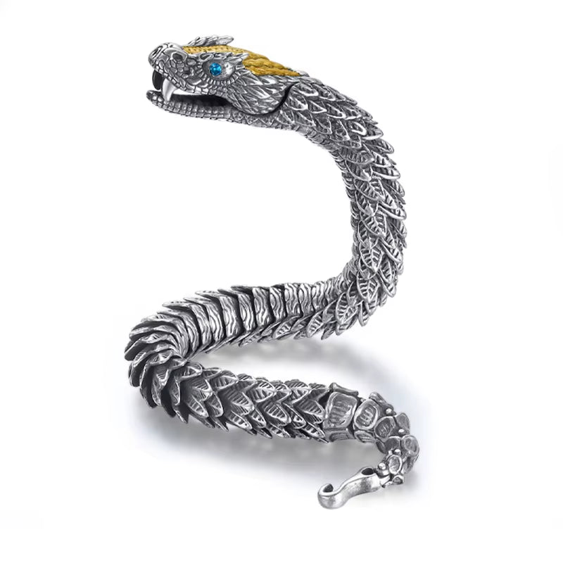 Handmade Retro Bracelet Men'S High-End Sense Personality Medusa Rattlesnake Hip-Hop Domineering Series Jewelry