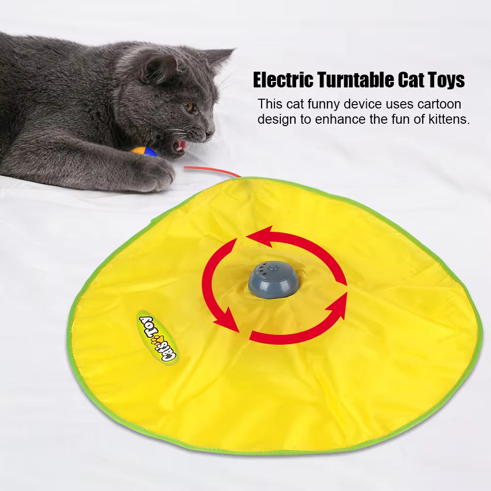 Undercover Motion Cat Toy – 4-Speed Automatic Feather Teaser with Moving Fabric Plate