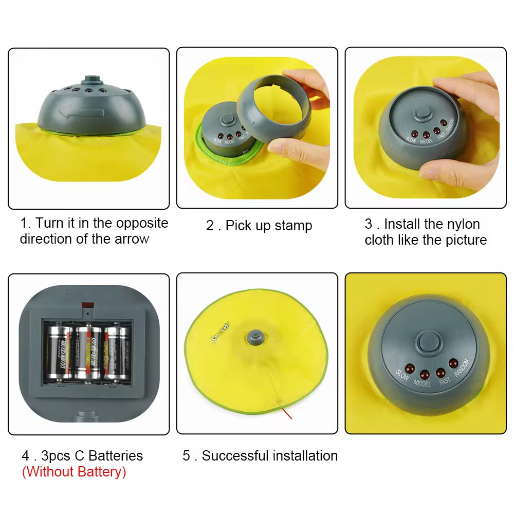Undercover Motion Cat Toy – 4-Speed Automatic Feather Teaser with Moving Fabric Plate