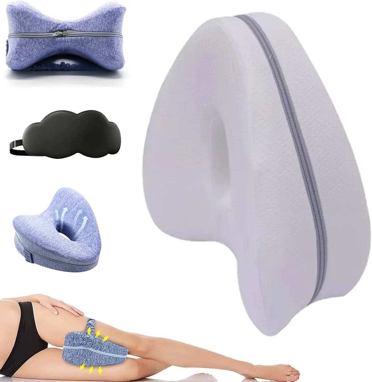 OrthoSleep Memory Foam Leg Pillow for Sciatica & Hip Pain Relief