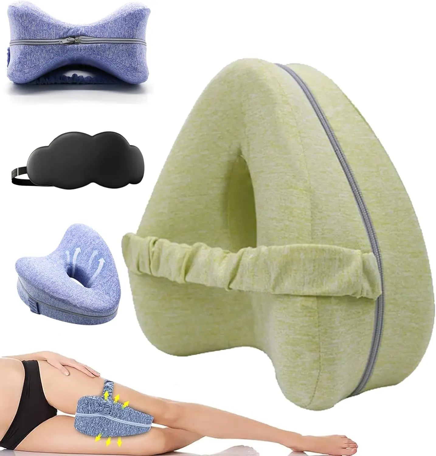 OrthoSleep Memory Foam Leg Pillow for Sciatica & Hip Pain Relief