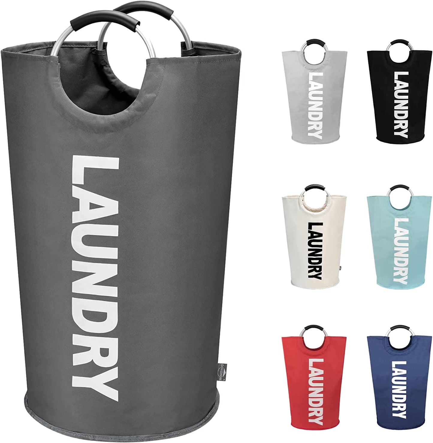 90L Sleek Collapsible Laundry Basket - Tall Freestanding Hamper, Space-Saving Foldable Washing Bin