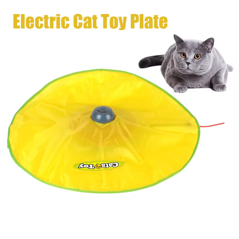 Undercover Motion Cat Toy – 4-Speed Automatic Feather Teaser with Moving Fabric Plate