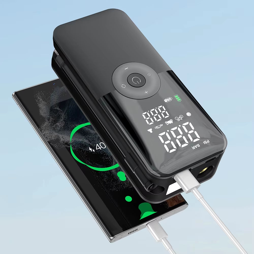 Ultimate Rechargeable Digital Tire Inflator – Efficient Cordless Air Pump for Cars, Bicycles & Sports Balls!