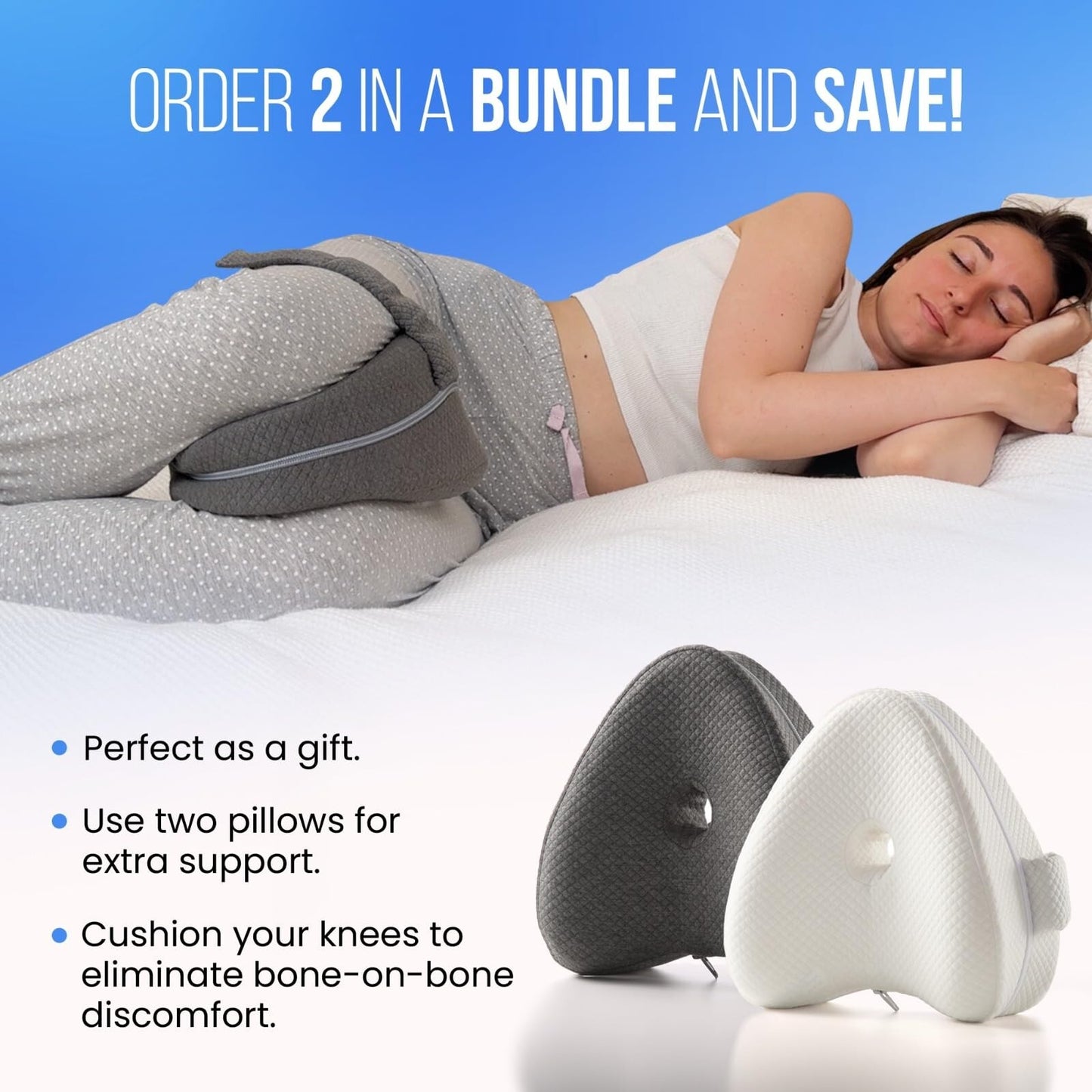 Knee Pillow for Side Sleepers Hip Pain - between Leg Pillow for Side Sleeping...