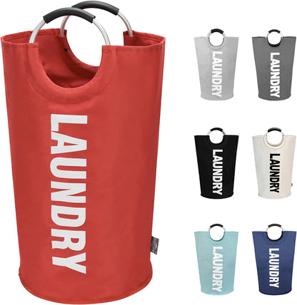 90L Sleek Collapsible Laundry Basket - Tall Freestanding Hamper, Space-Saving Foldable Washing Bin