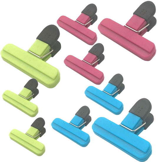 9-Pack Assorted Large Chip Bag Clips - Heavy-Duty Plastic Food Storage Seal Grips