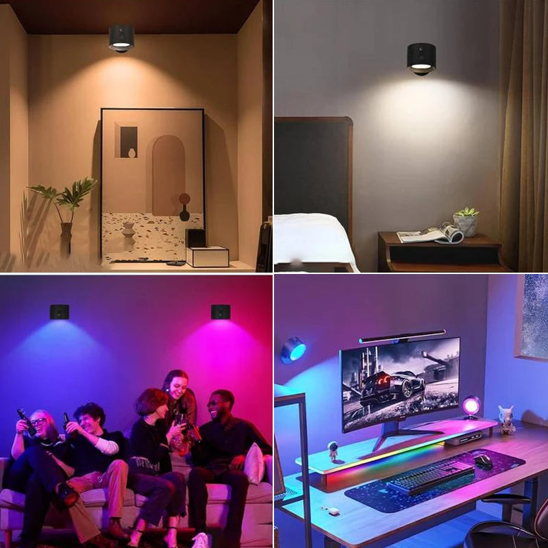InfinityGlow™ Modern LED Wall Lamp | Touch Control, 360° Rotatable, 3-Color Modes