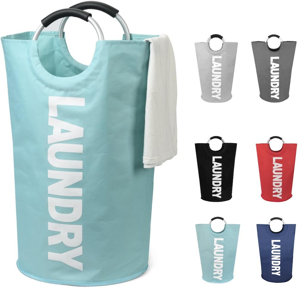 90L Sleek Collapsible Laundry Basket - Tall Freestanding Hamper, Space-Saving Foldable Washing Bin