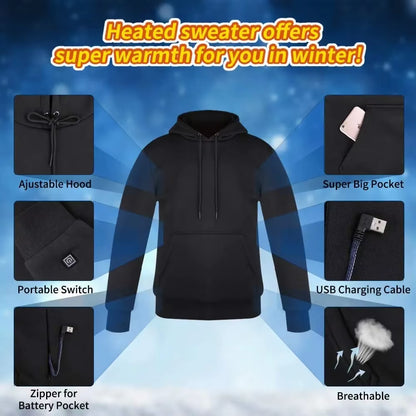 USB Heating Women's Hoodie - Vintage Gothic Long Sleeve Streetwear for Comfort and Style