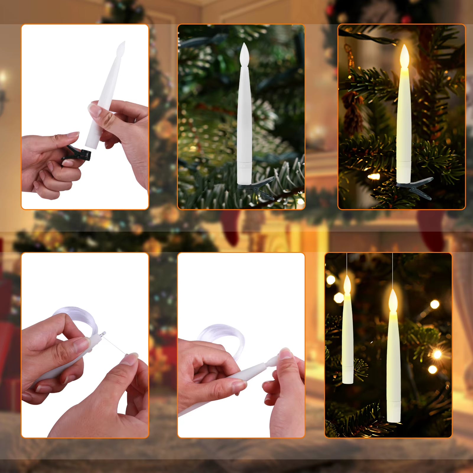 Elevate Your Decor with 12PC LED Floating Candles - Flameless, Flickering Magic Wand Timer for Weddings and Holidays!