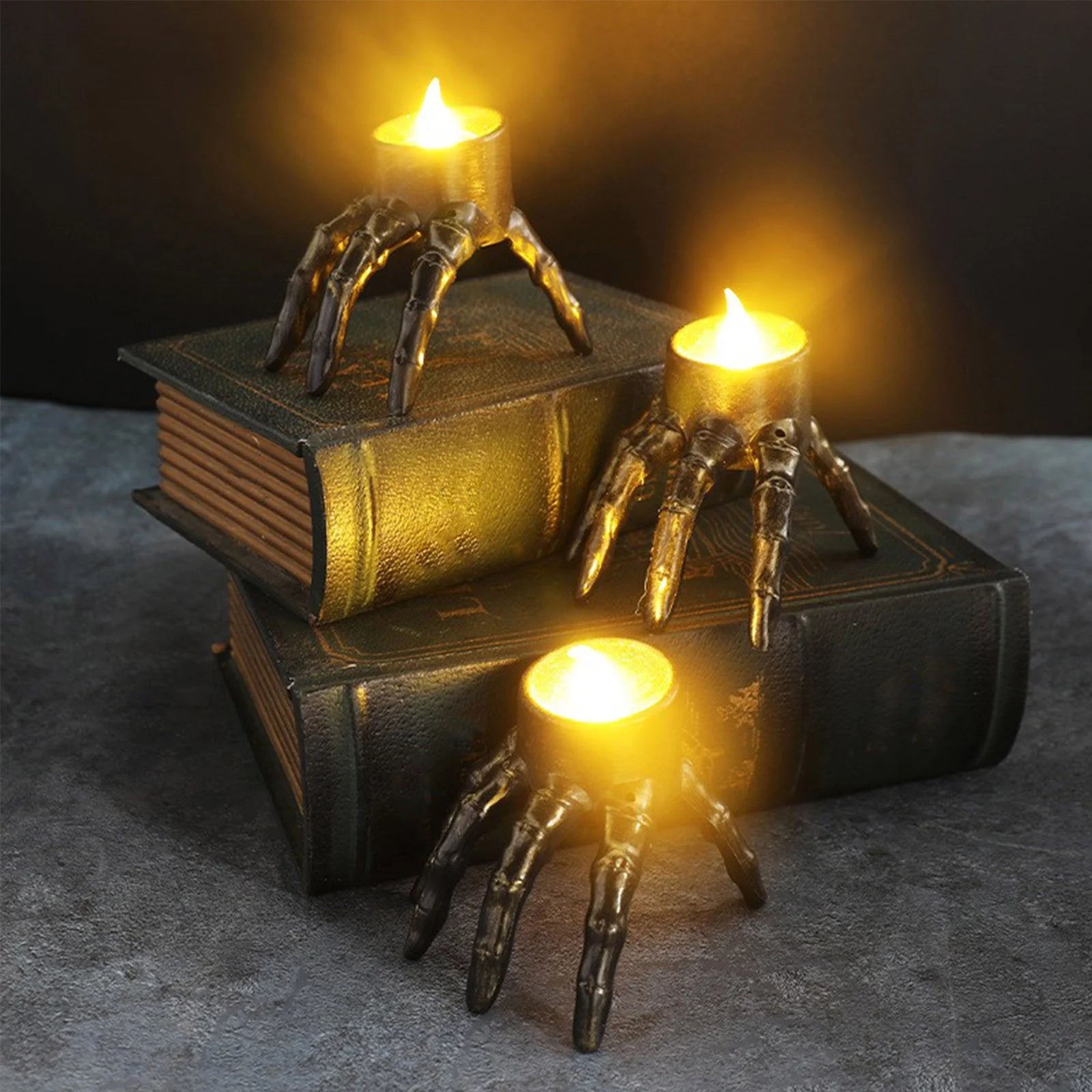 Spooky Skeleton Hand Flameless Candle Lamp - Perfect Halloween Decoration for Indoor and Outdoor Fun!