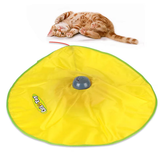 Undercover Motion Cat Toy – 4-Speed Automatic Feather Teaser with Moving Fabric Plate