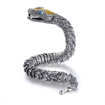 Handmade Retro Bracelet Men'S High-End Sense Personality Medusa Rattlesnake Hip-Hop Domineering Series Jewelry