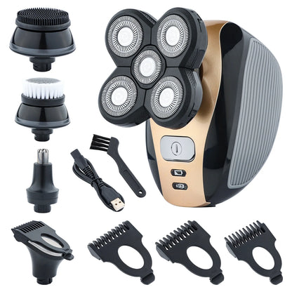 PureTrim – 5-in-1 Electric Shaver for Head, Face, Beard & Body | Full-Body Grooming Made Easy (4D Rotary, Rechargeable)