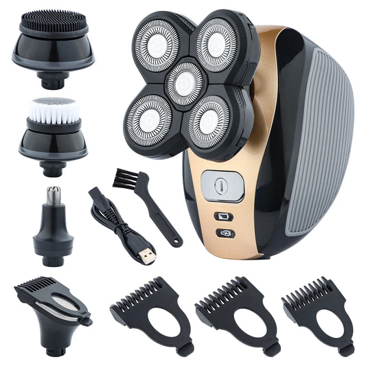 PureTrim – 5-in-1 Electric Shaver for Head, Face, Beard & Body | Full-Body Grooming Made Easy (4D Rotary, Rechargeable)
