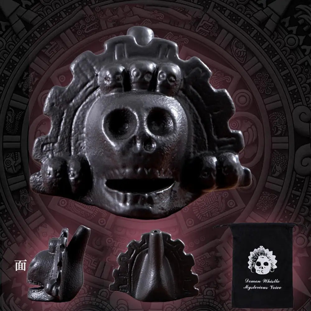 Authentic Aztec Skull Head Whistle - Experience Realistic Human Screams with this Unique Death Whistle Toy