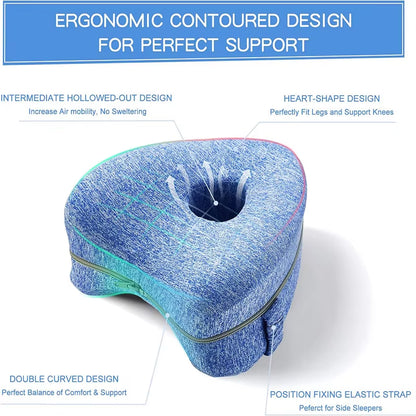 Body Memory Cotton Leg Pillow Home Foam Pillow Sleeping Orthopedic Sciatica Back Hip Joint for Pain Relief Thigh Leg Pad Cushion