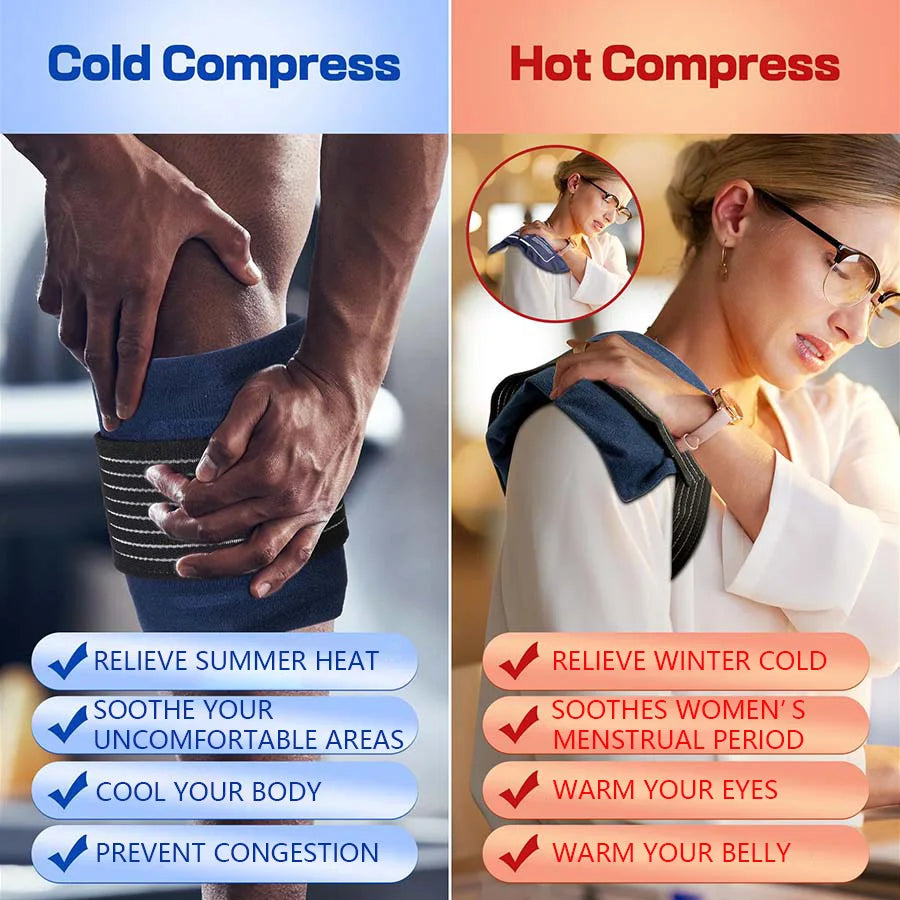 Ultimate Reusable Gel Ice Pack - Portable Hot & Cold Therapy Bag for Pain Relief on the Go