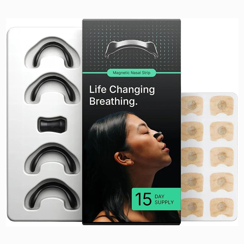 BreatheEasy Magnetic Nasal Strip Kit - Enhance Your Breathing, Eliminate Snoring, and Enjoy Restful Sleep with Skin-Safe Comfort