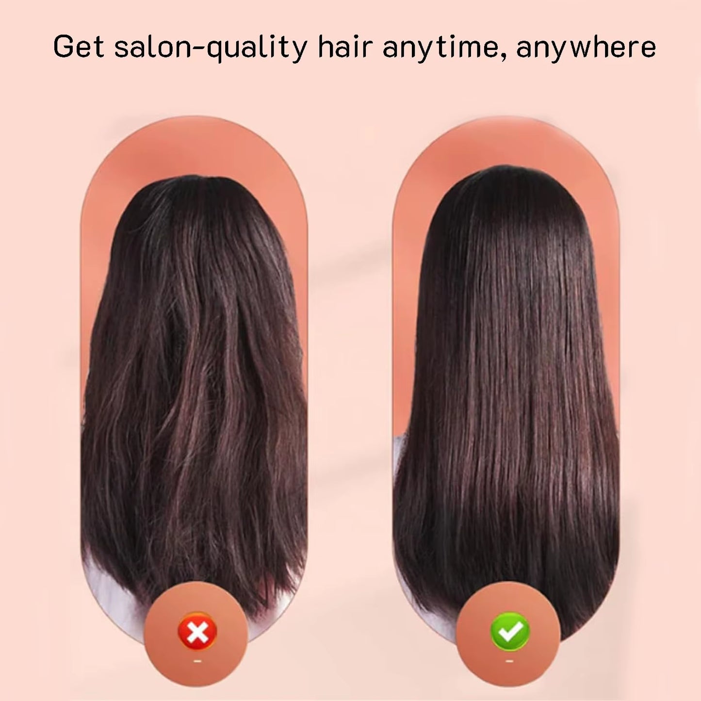 Travel-Ready Dual-Use USB Mini Hair Straightener Brush - Curl and Style Your Bangs Effortlessly!