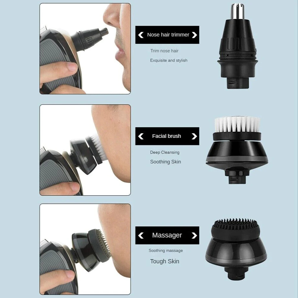 PureTrim – 5-in-1 Electric Shaver for Head, Face, Beard & Body | Full-Body Grooming Made Easy (4D Rotary, Rechargeable)