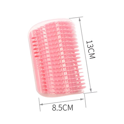 Corner Cat Grooming Brush with Catnip – Self-Massager & Hair Remover for Wall or Table Corners