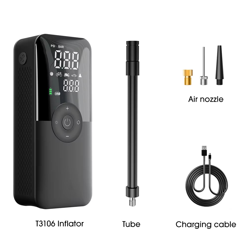 Ultimate Rechargeable Digital Tire Inflator – Efficient Cordless Air Pump for Cars, Bicycles & Sports Balls!