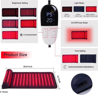 Revolutionary Red Light Therapy Massage Mat – Experience Ultimate Neck and Back Pain Relief with Far Infrared Heat for Home and Spa Spa Relaxation