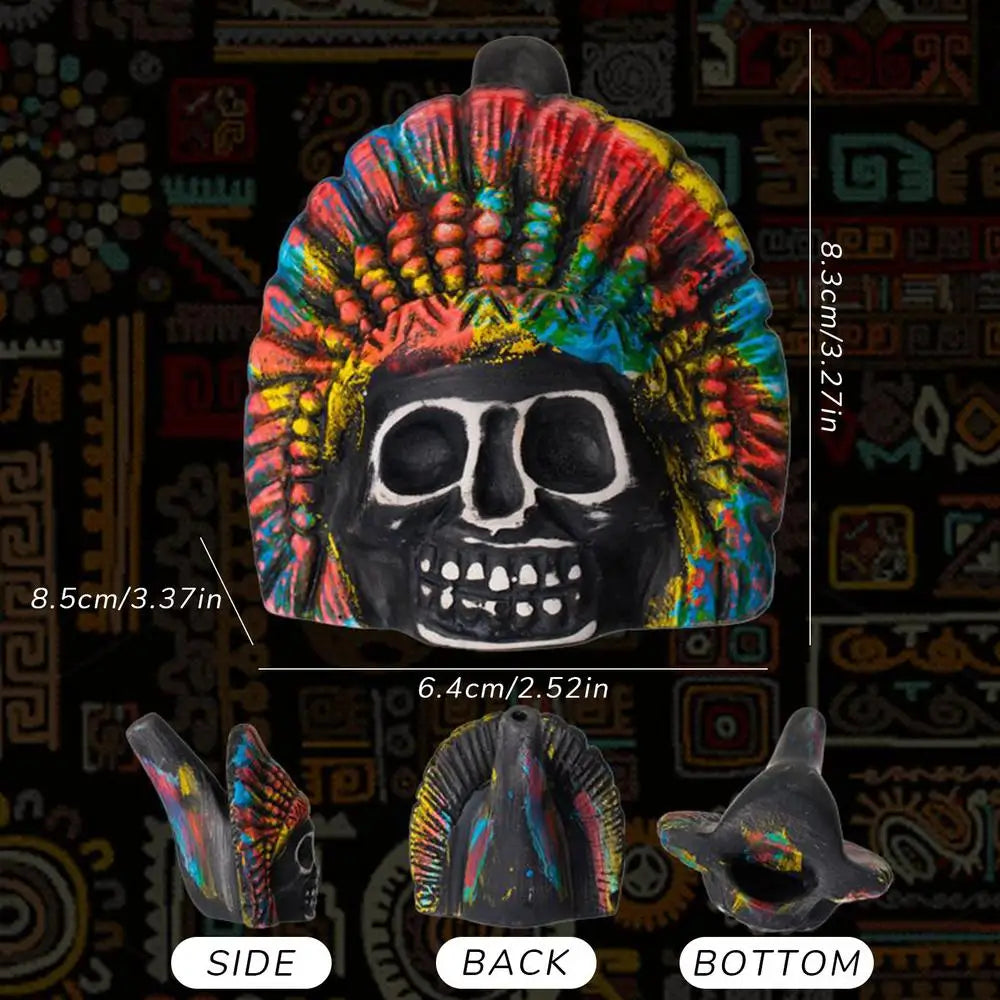Authentic Aztec Skull Head Whistle - Experience Realistic Human Screams with this Unique Death Whistle Toy