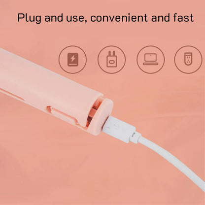 Travel-Ready Dual-Use USB Mini Hair Straightener Brush - Curl and Style Your Bangs Effortlessly!