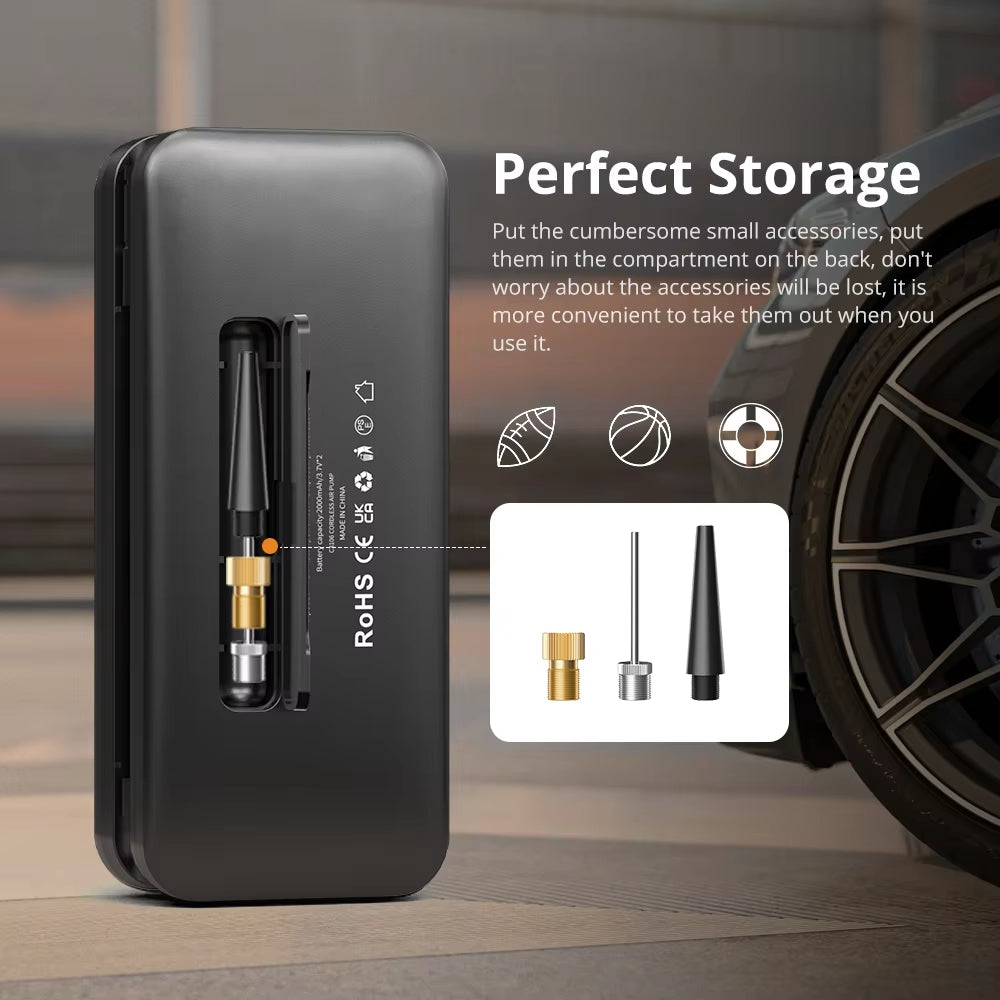 Ultimate Rechargeable Digital Tire Inflator – Efficient Cordless Air Pump for Cars, Bicycles & Sports Balls!